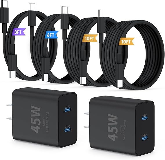 71avnqbwIIL._AC_SX569_ QZIIW Super Fast Samsung Charger Type C,45W Dual Port USB C Fast Charger - Image 1